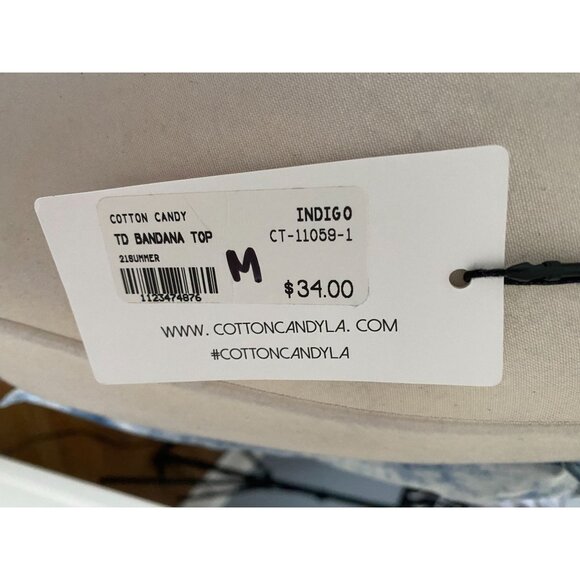 NWT Cotton candy LA blue tie dye bandana top MED - Picture 4 of 4